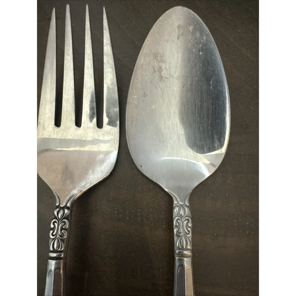 Vintage Flatware United Silver Co. USI4A Serving Fork, Serving‎ Spoon Stainless